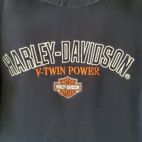 Harley Davidson Hoodie Sweatshirt Men's S Black Embroidered Logo Pockets Fleece - Picture 6 of 11